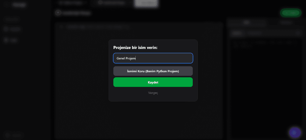 Proje İsmi Değiştirme